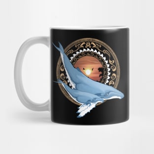 Humpback Whales on Tropical Sunset Mug